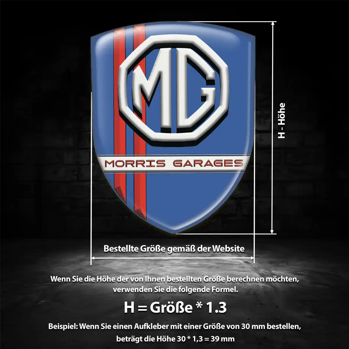 MG Aufkleber Wappen Emblem Edles Design