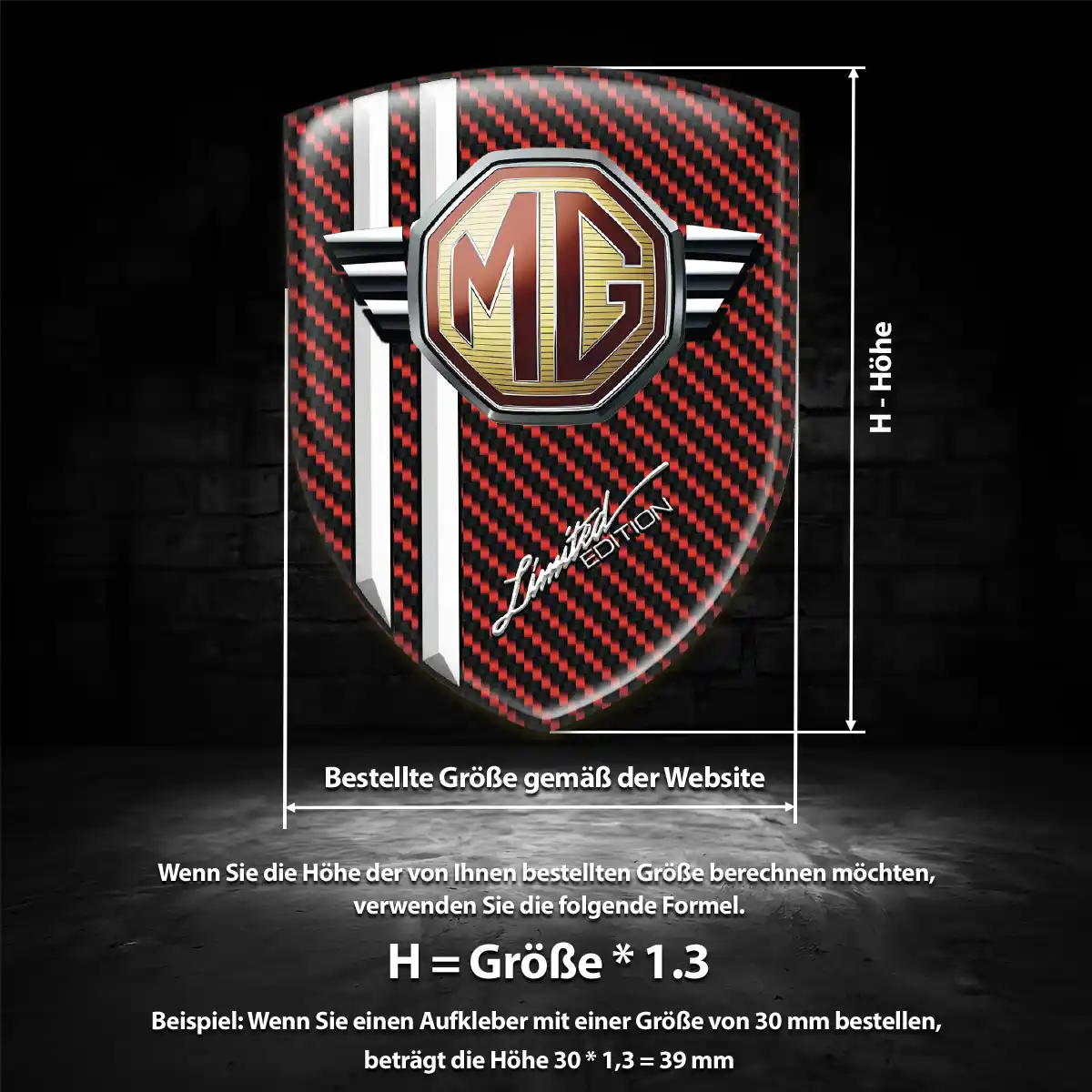 MG Aufkleber Wappen Emblem Elegantes Design