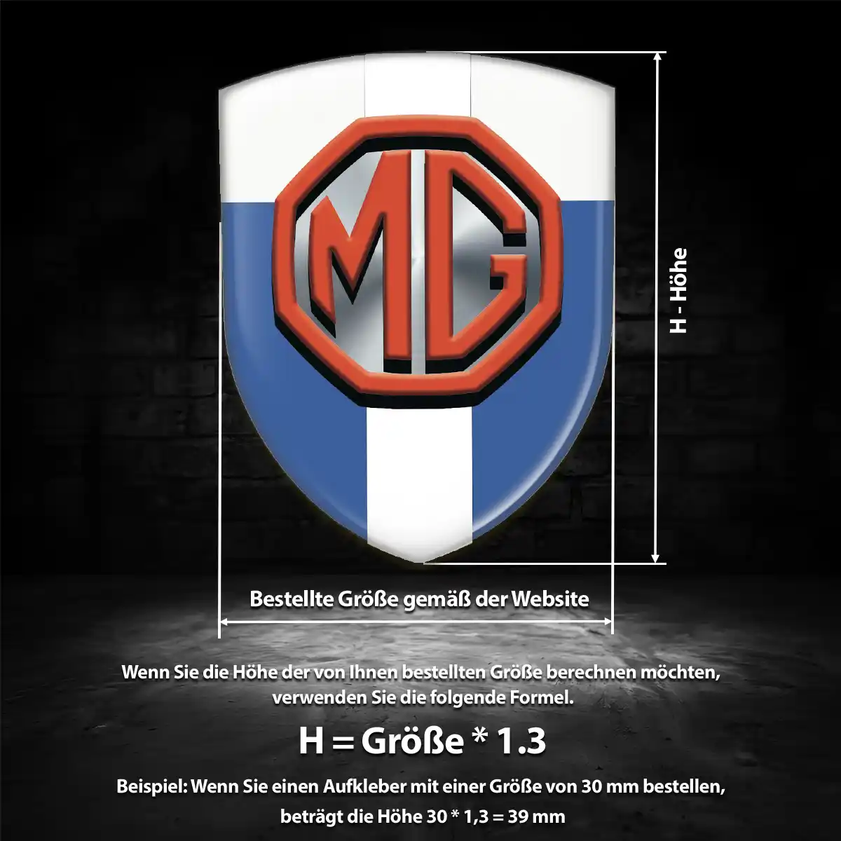 MG Aufkleber Wappen Emblem Erstklassige Qualität