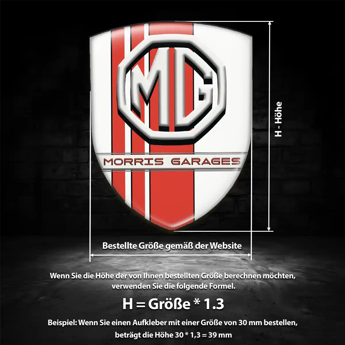 MG Aufkleber Wappen Emblem Exterieurdesign