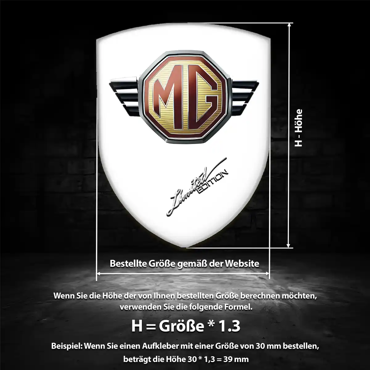 MG Aufkleber Wappen Emblem Limitierte Auflage