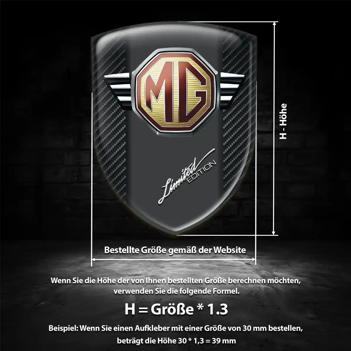 MG Aufkleber Wappen Emblem Markenedition