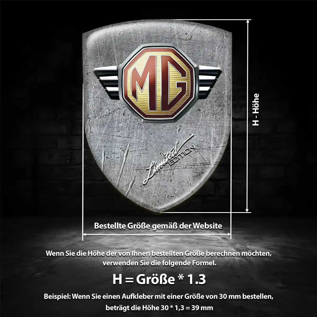 MG Aufkleber Wappen Emblem Modernes Design
