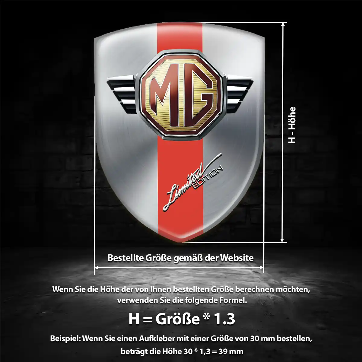MG Aufkleber Wappen Emblem Stilvolles Design