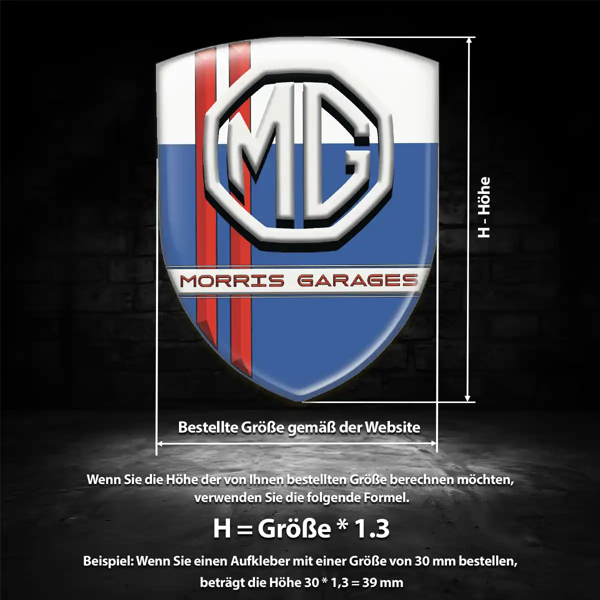 MG Aufkleber Wappen Erstklassige Qualität