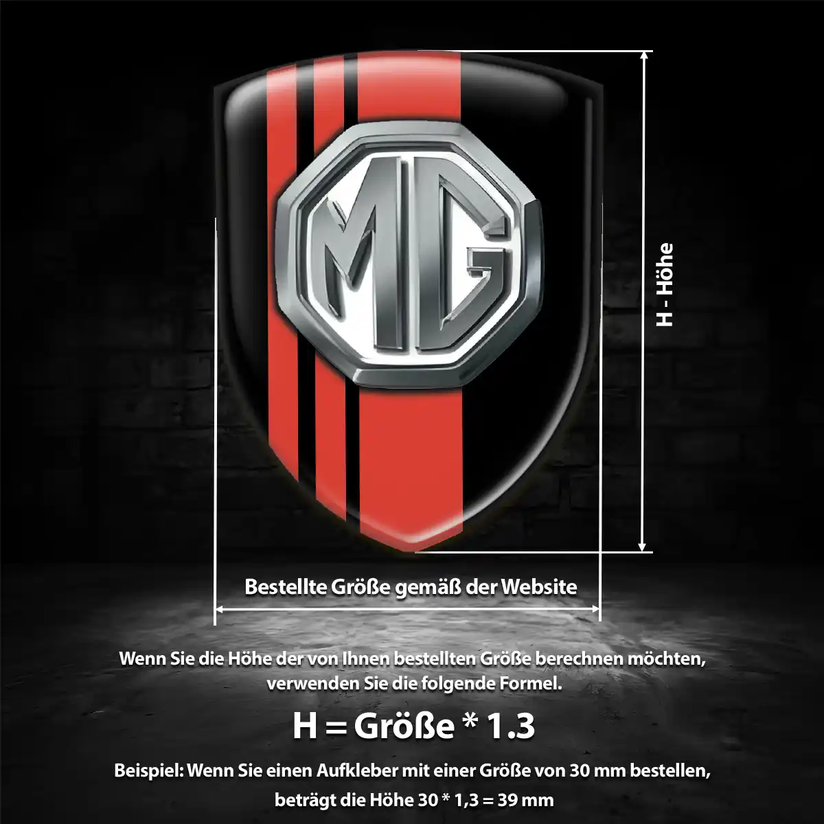 MG Aufkleber Wappen Hohe Qualität