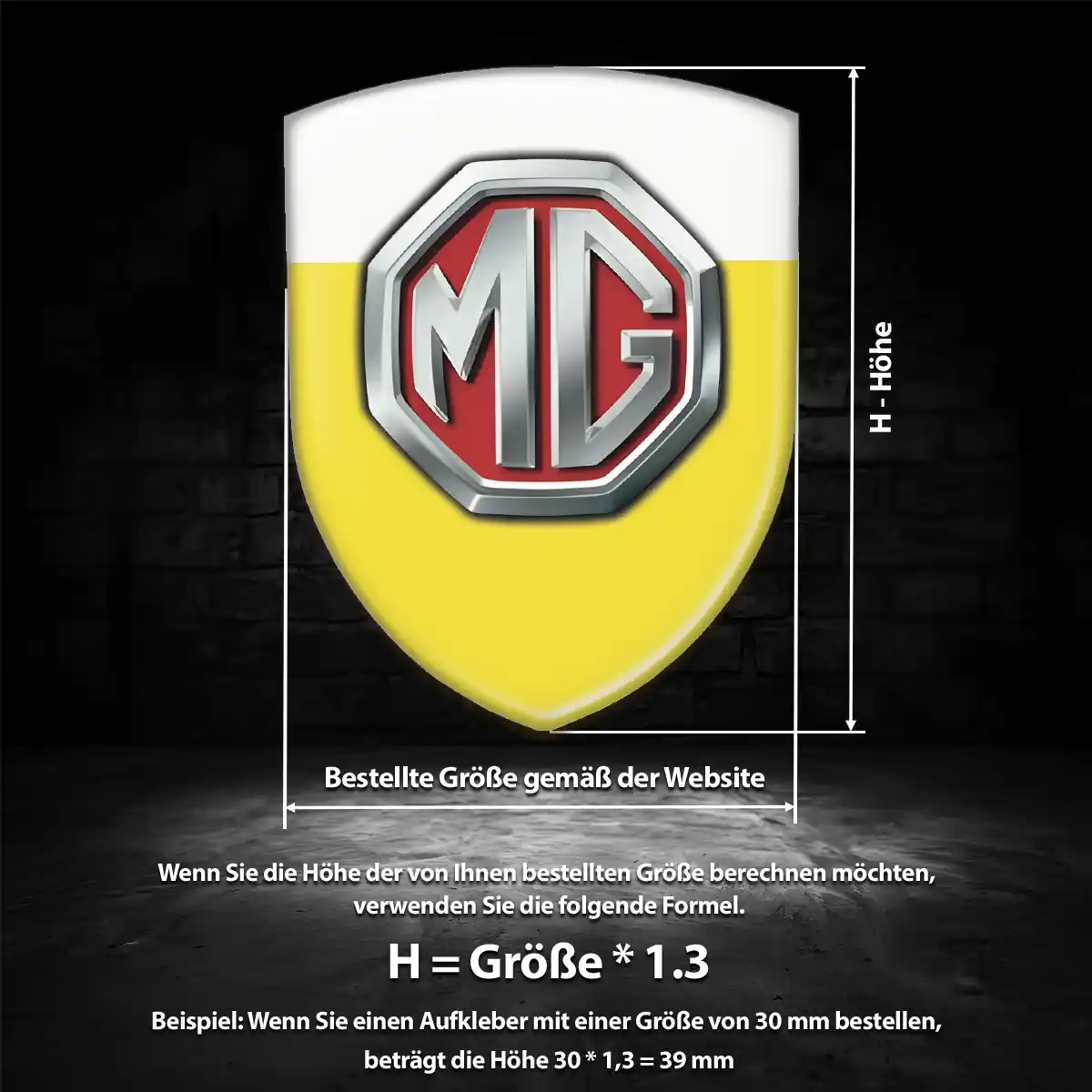 MG Aufkleber Wappen Modernes Design