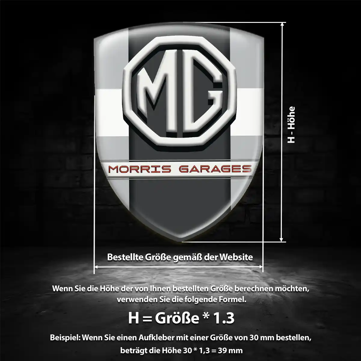 MG Aufkleber Wappen Stilvolles Design