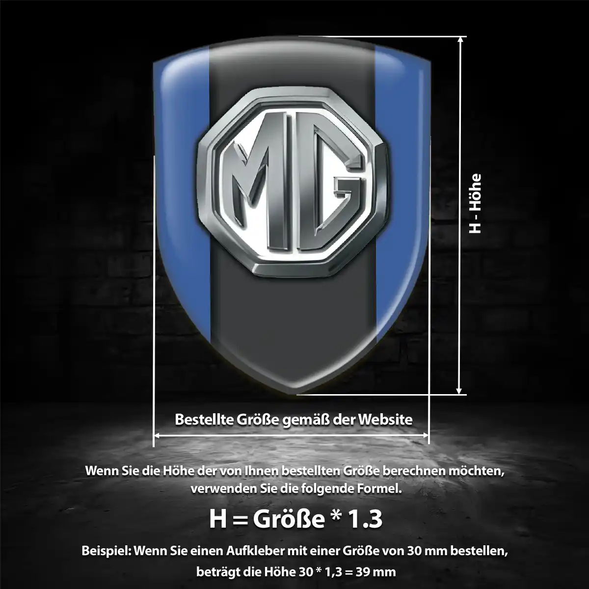 MG Emblem Aufkleber Ausdrucksstarkes Design