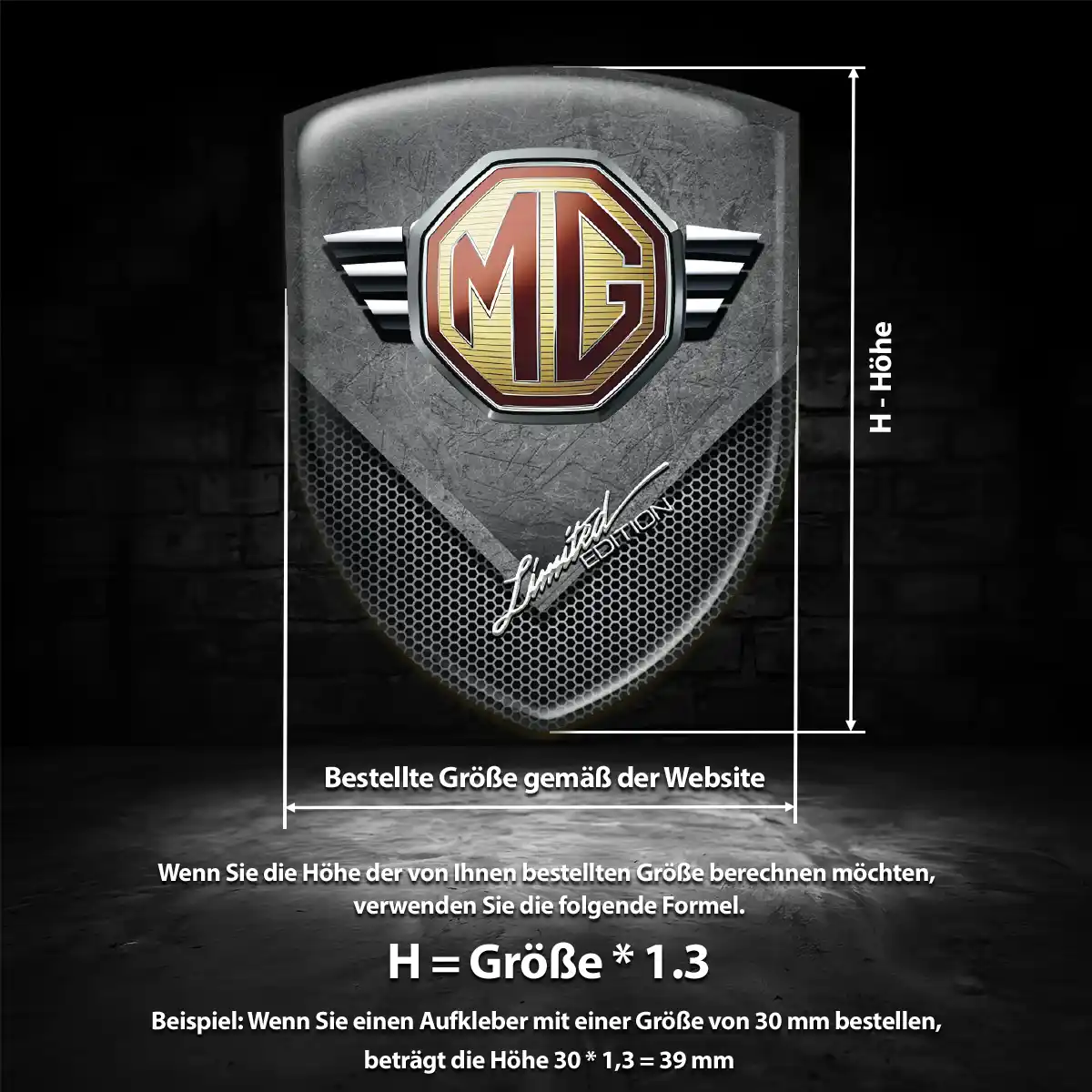 MG Emblem Aufkleber Auto Edles Design