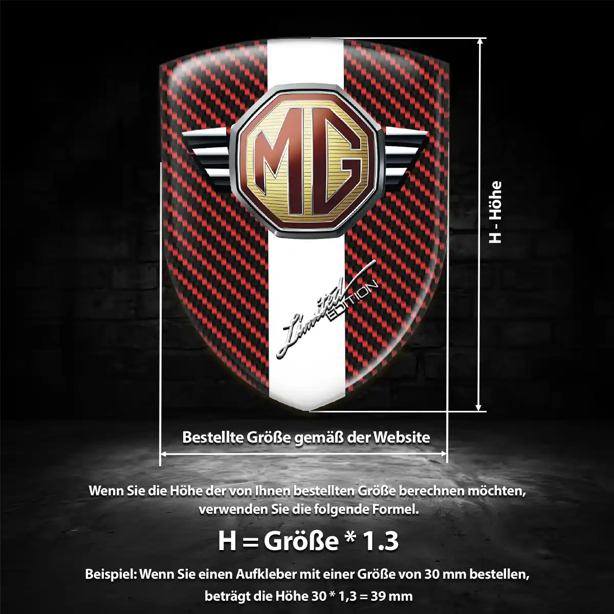 MG Emblem Aufkleber Auto Exterieurdesign