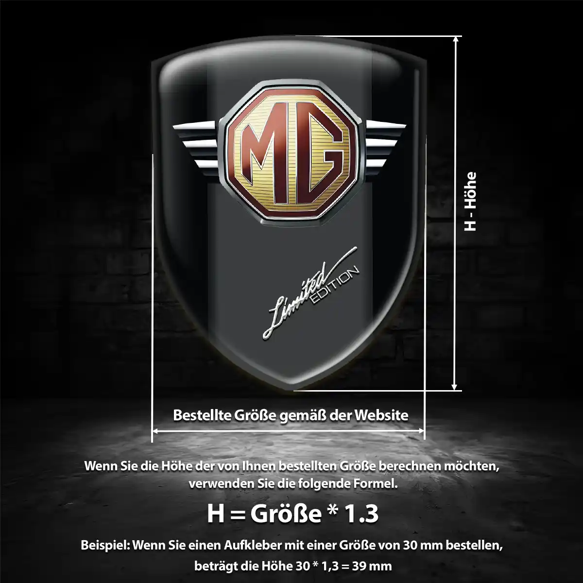 MG Emblem Aufkleber Auto Hochwertiges Harz