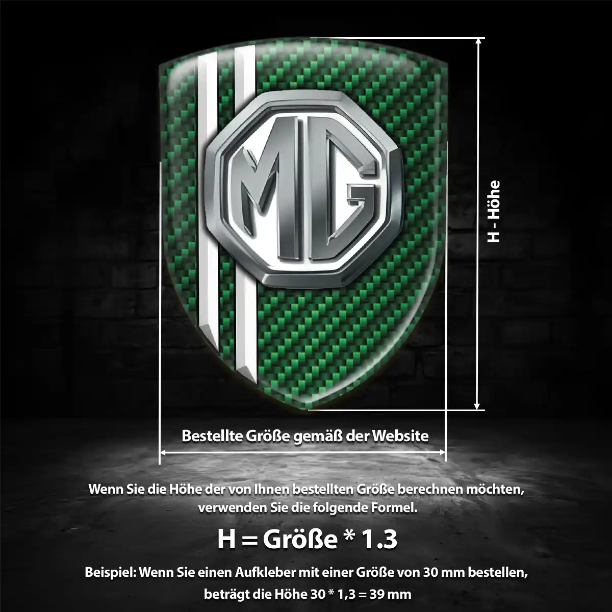 MG Emblem Aufkleber Auto Interieurdesign