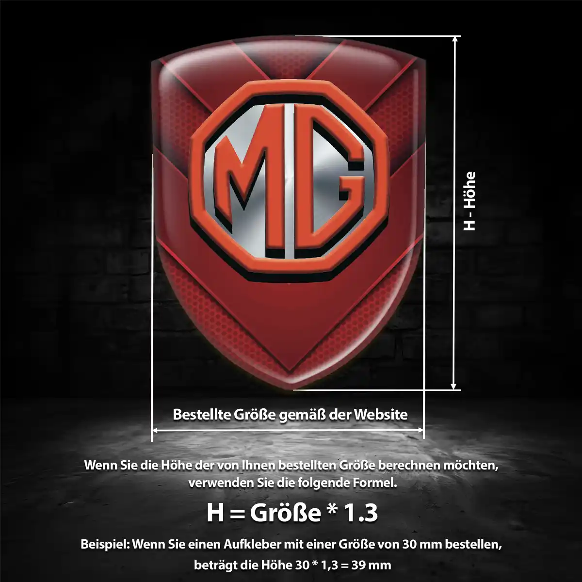MG Emblem Aufkleber Auto Limitierte Auflage