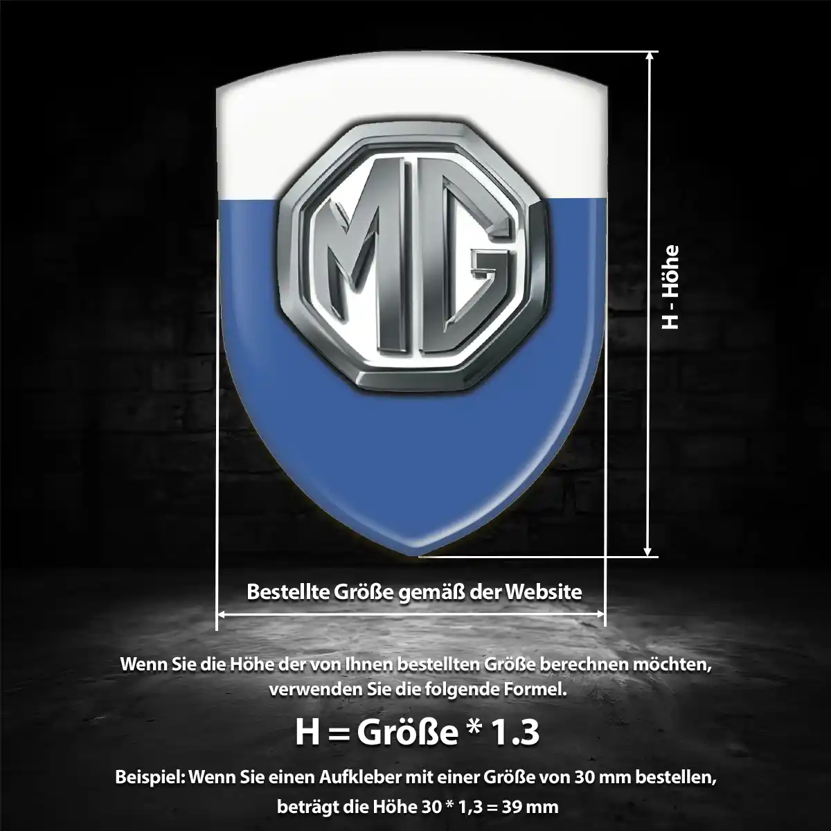 MG Emblem Aufkleber Auto Luxus-Edition