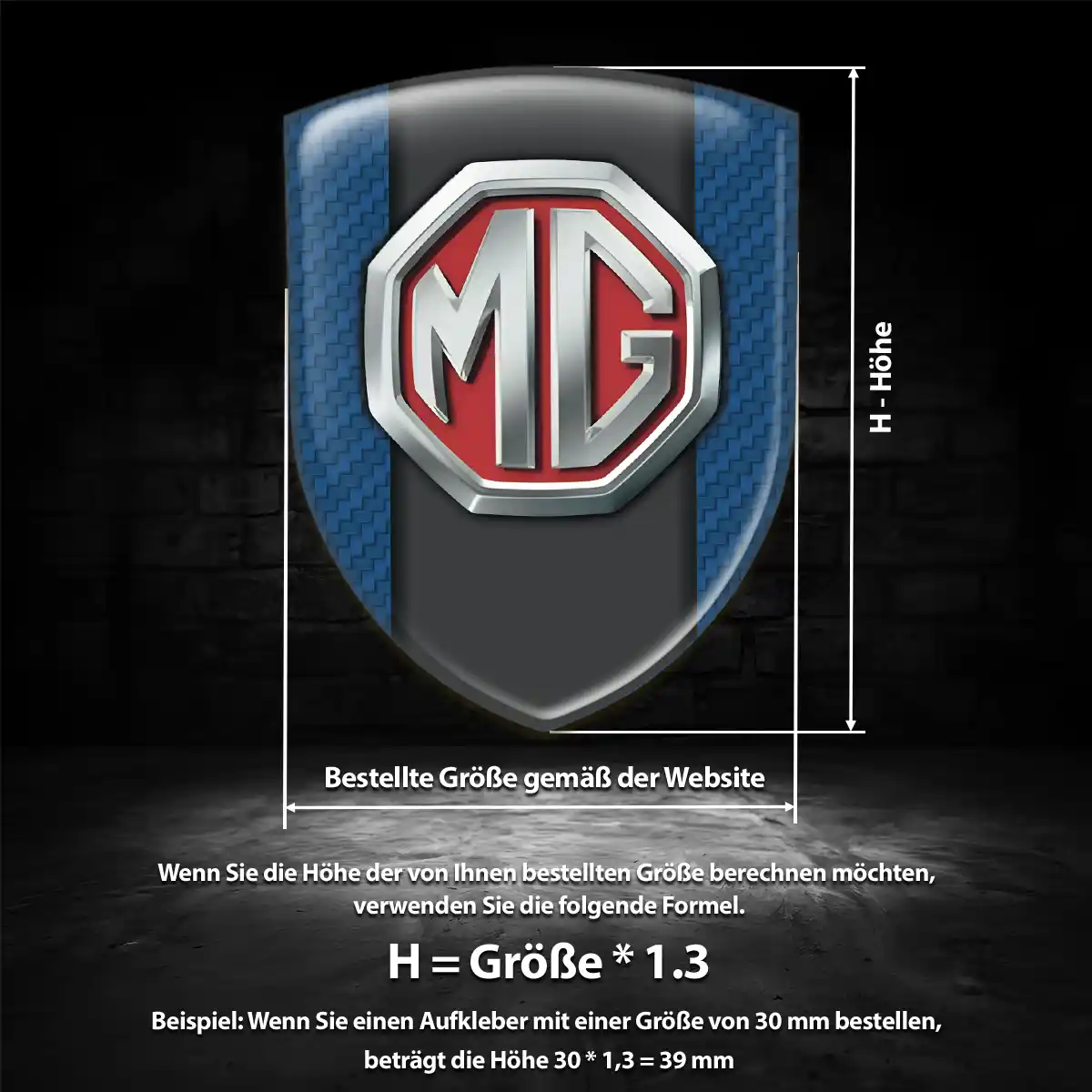MG Emblem Aufkleber Auto Markenedition