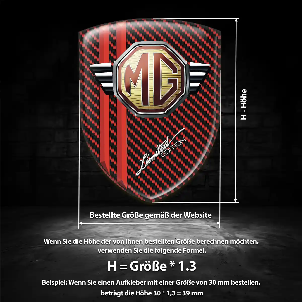 MG Emblem Aufkleber Auto Premium-Edition
