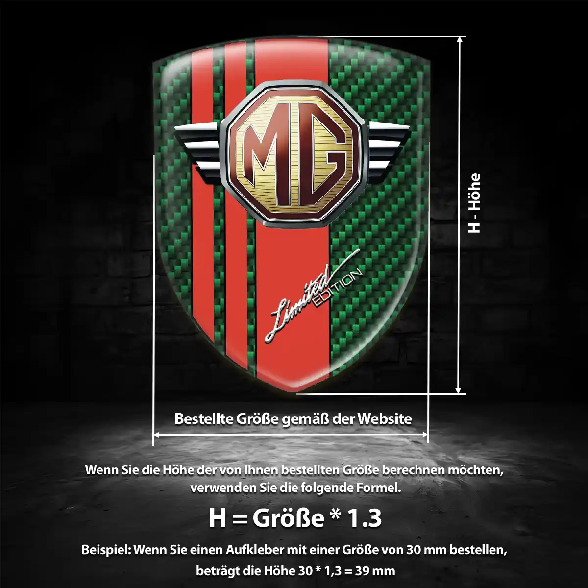 MG Emblem Aufkleber Auto Premiumqualität