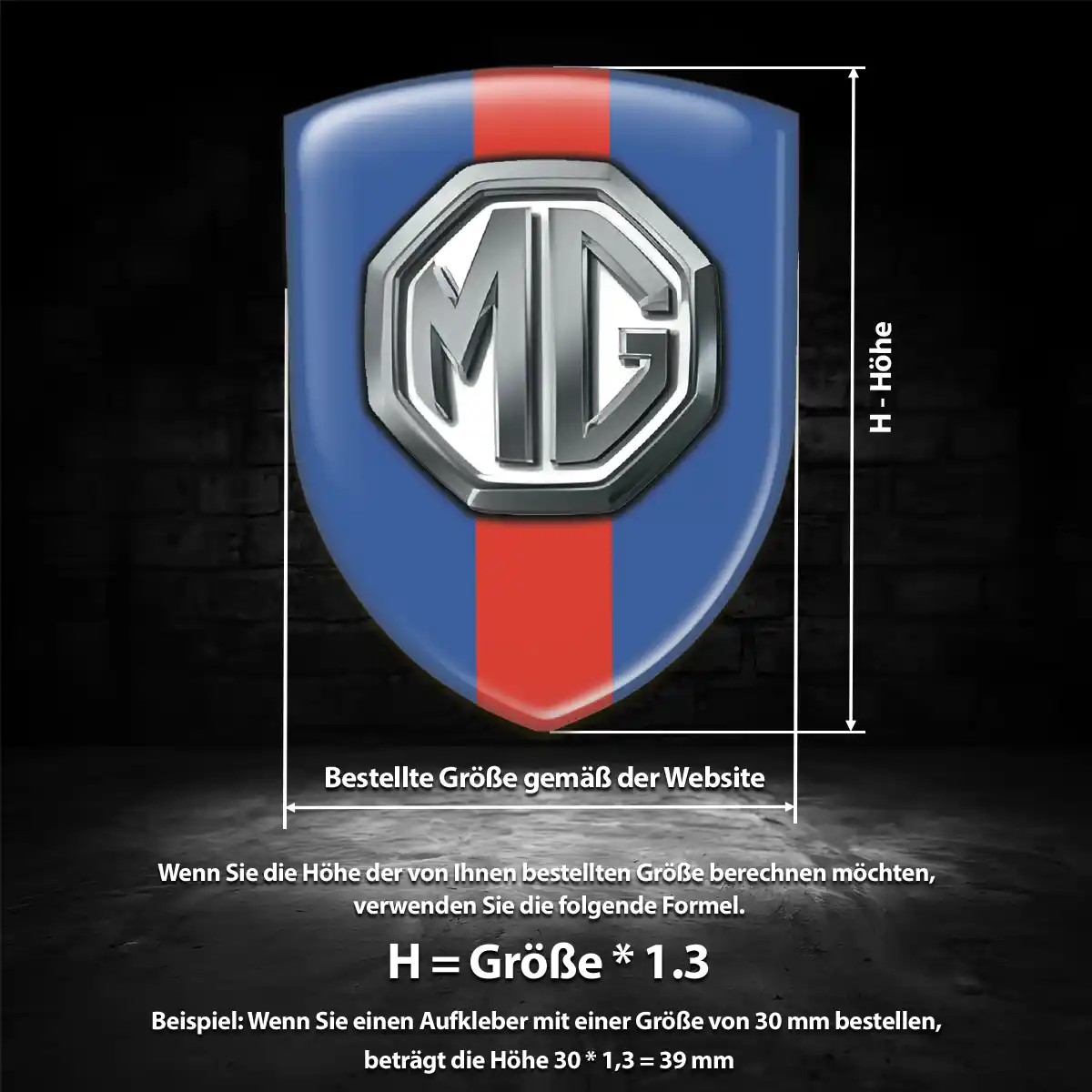 MG Emblem Aufkleber Auto Tuningfahrzeug