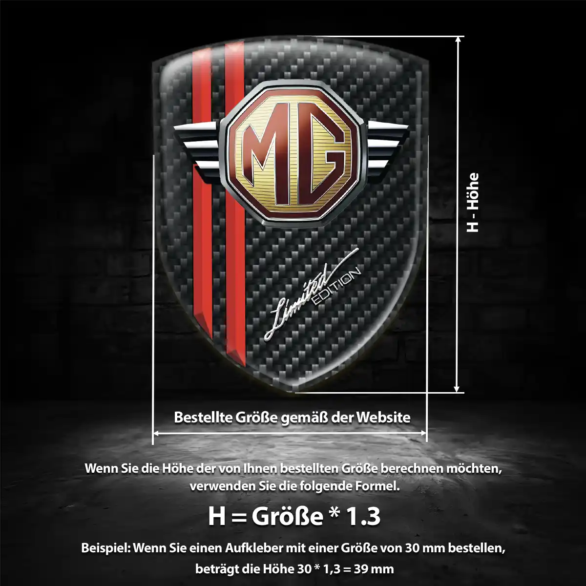 MG Emblem Aufkleber Erstklassige Qualität