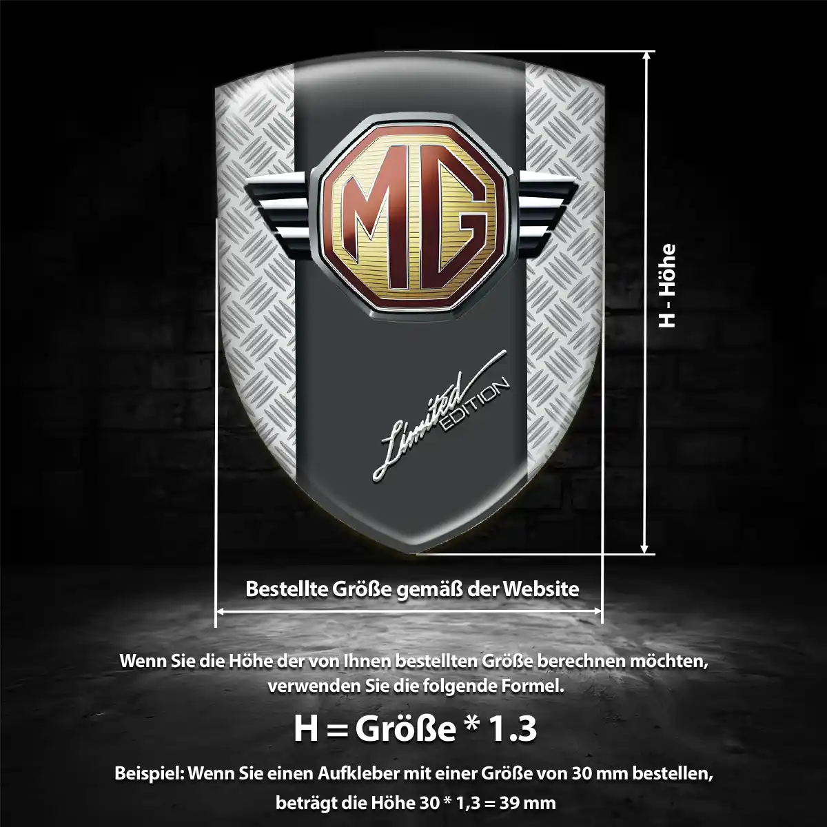 MG Emblem Aufkleber Exterieurdesign