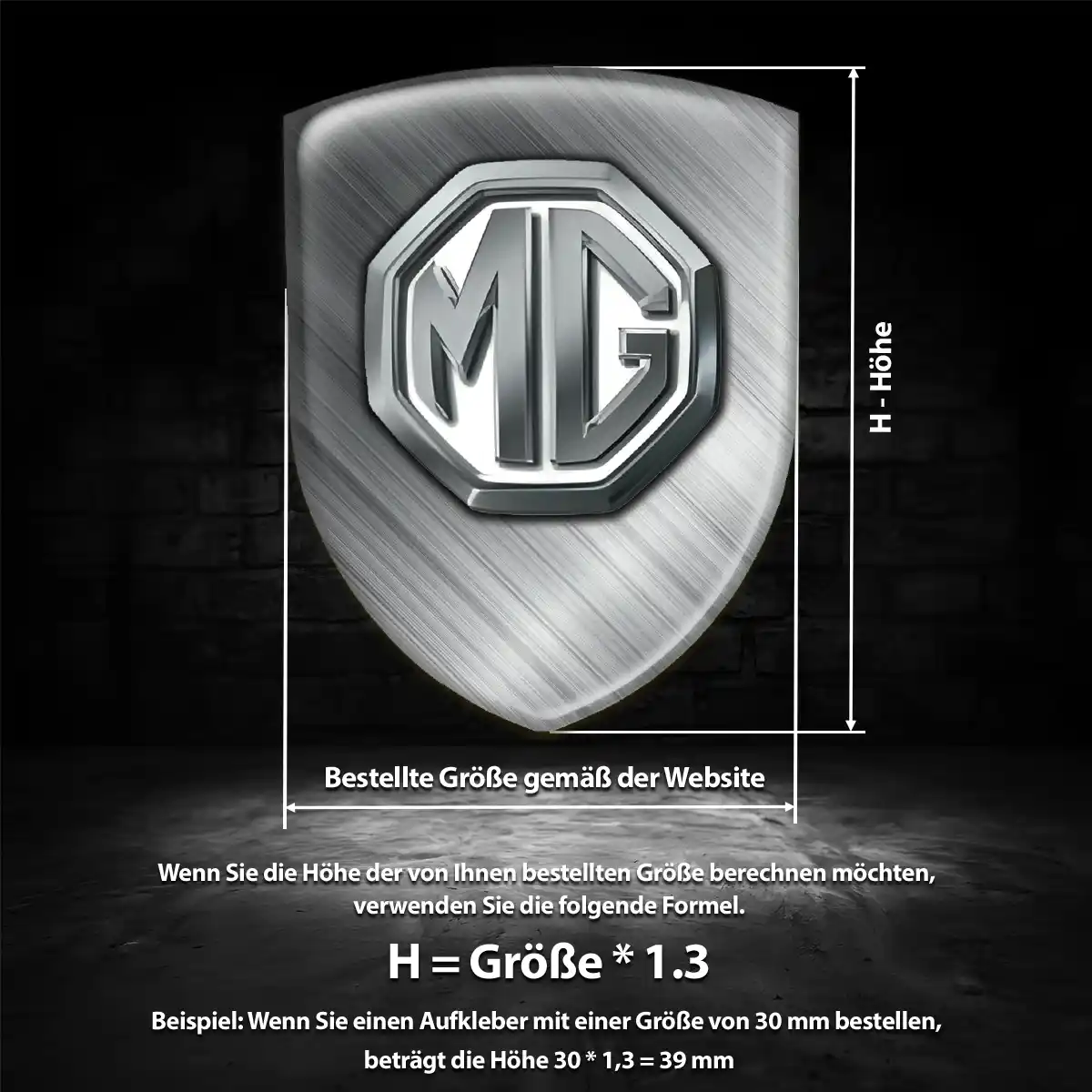 MG Emblem Aufkleber Hochwertiges Harz