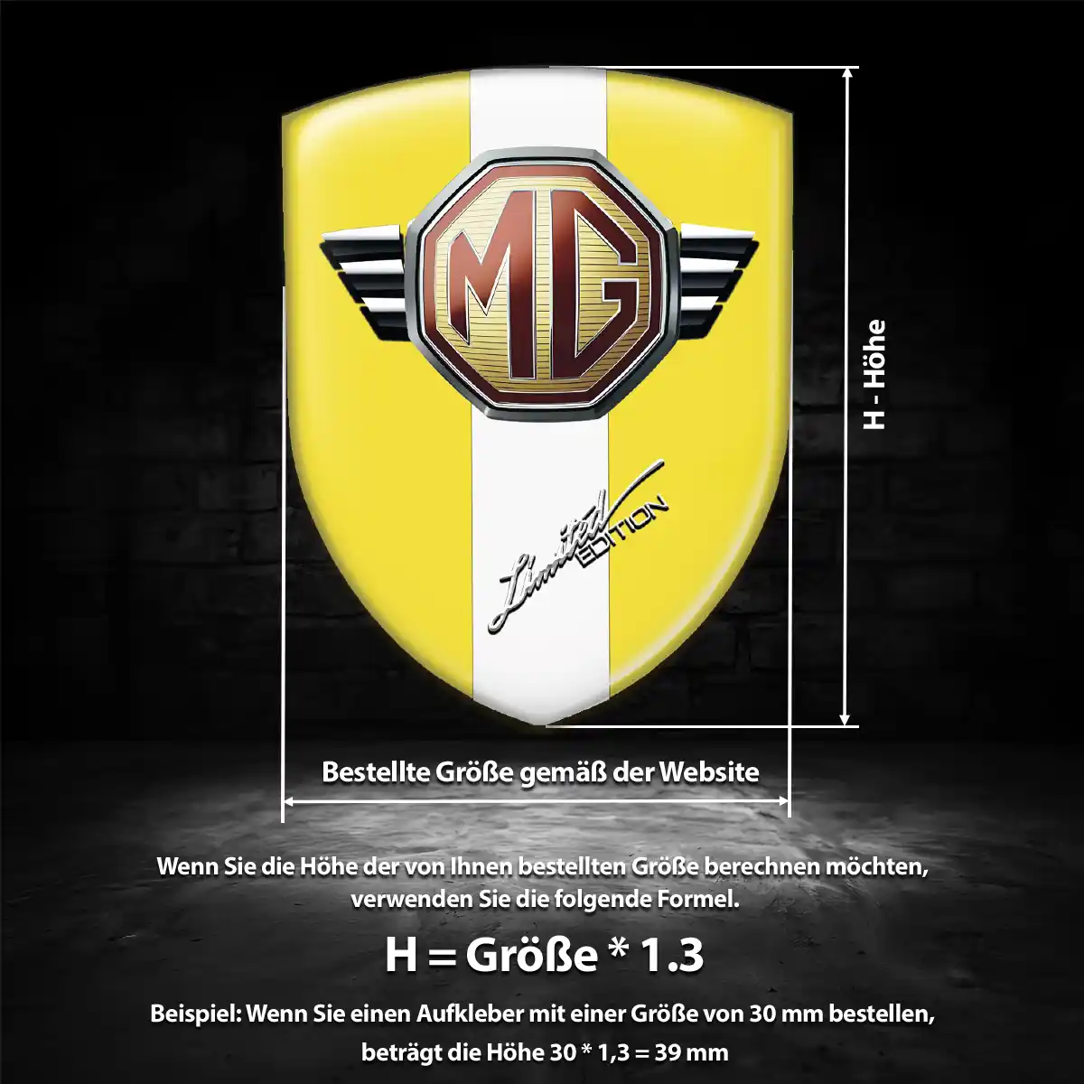 MG Emblem Aufkleber Hohe Qualität