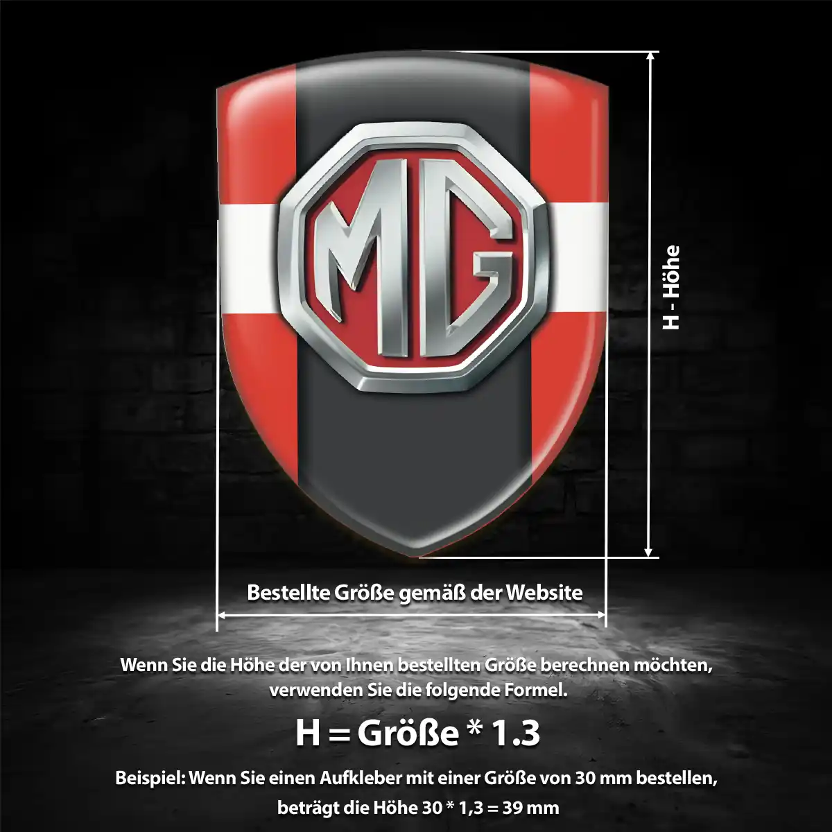 MG Emblem Aufkleber Luxus-Edition