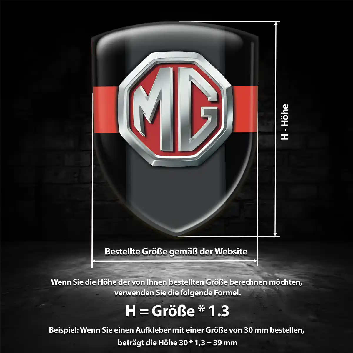 MG Emblem Aufkleber Markenedition