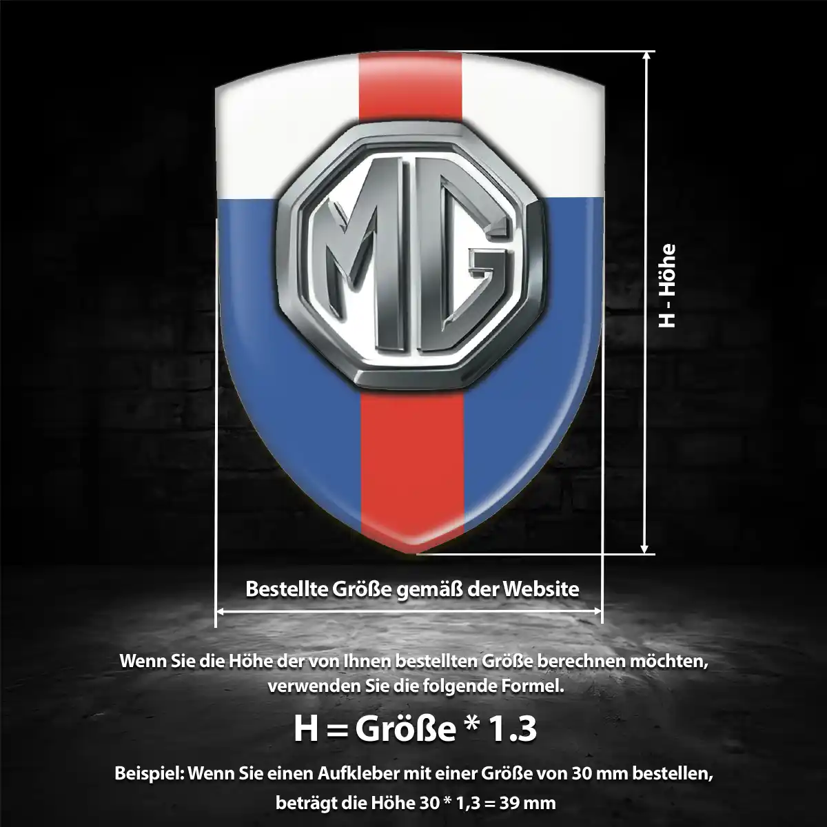 MG Emblem Aufkleber Modernes Design