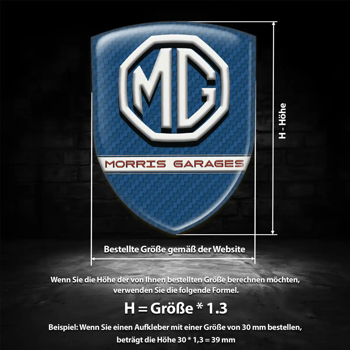 MG Emblem Aufkleber Premiumqualität