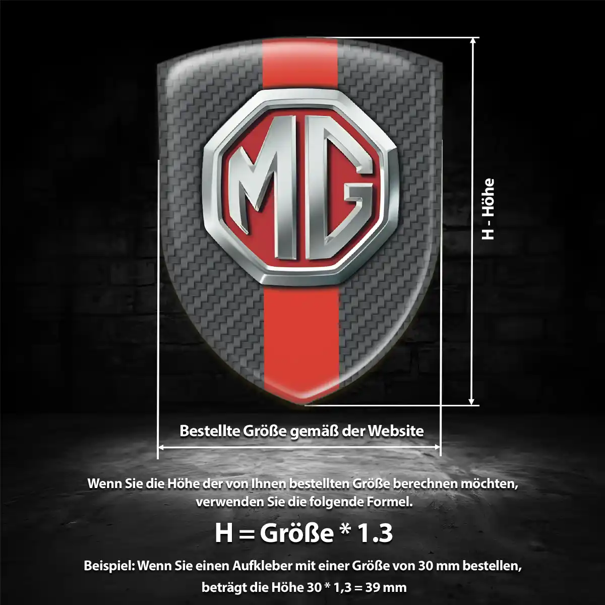 MG Emblem Aufkleber Stilvolles Design