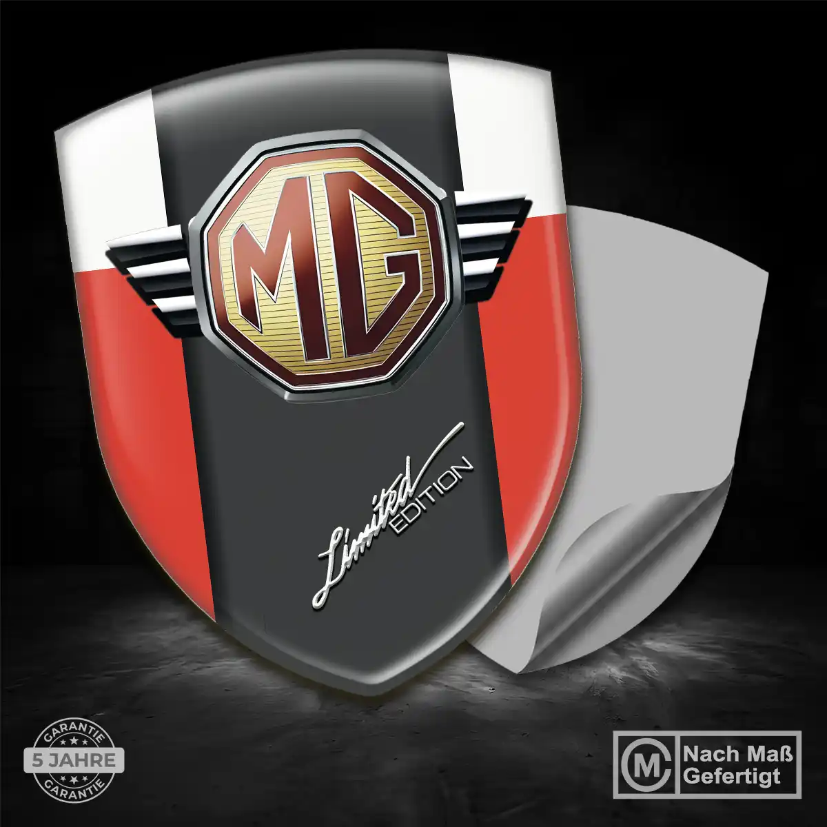 MG Emblem Aufkleber Tuningfahrzeug