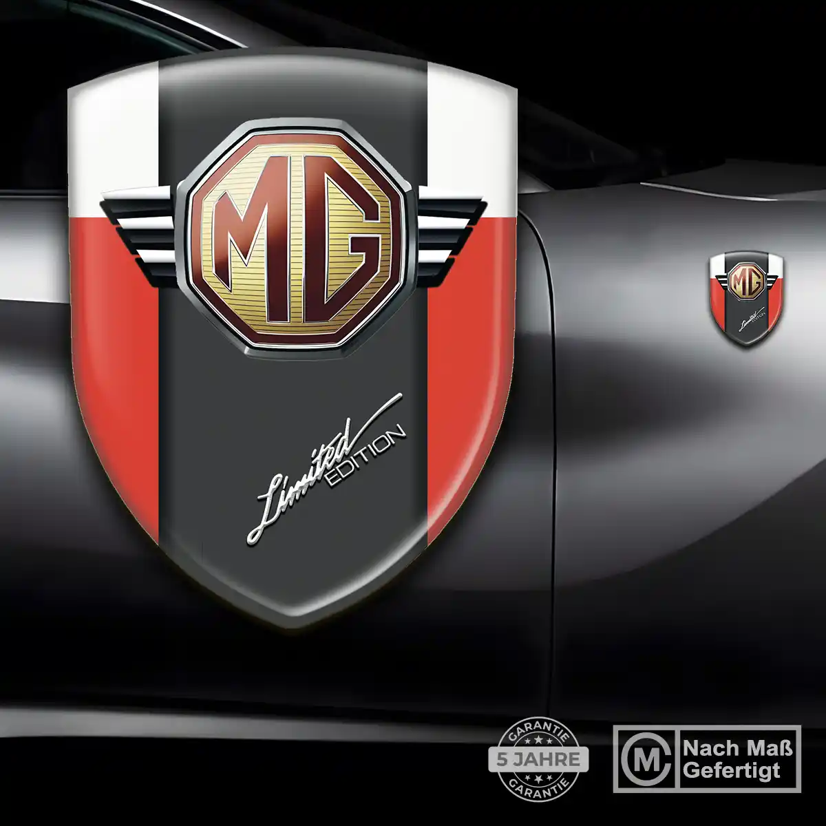 MG Emblem Aufkleber Tuningfahrzeug