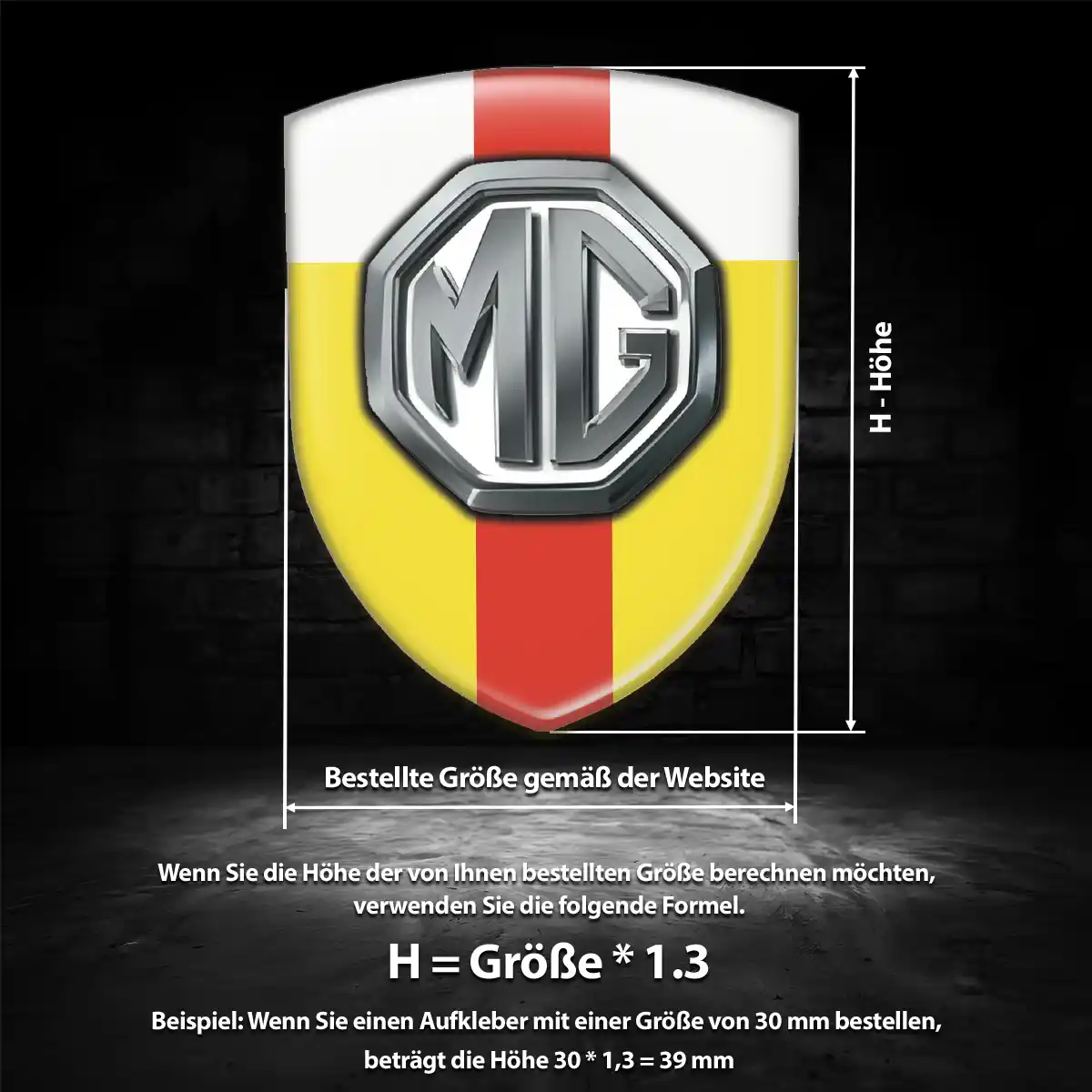 MG Emblem Aufkleber Wappen Anspruchsvolles Design