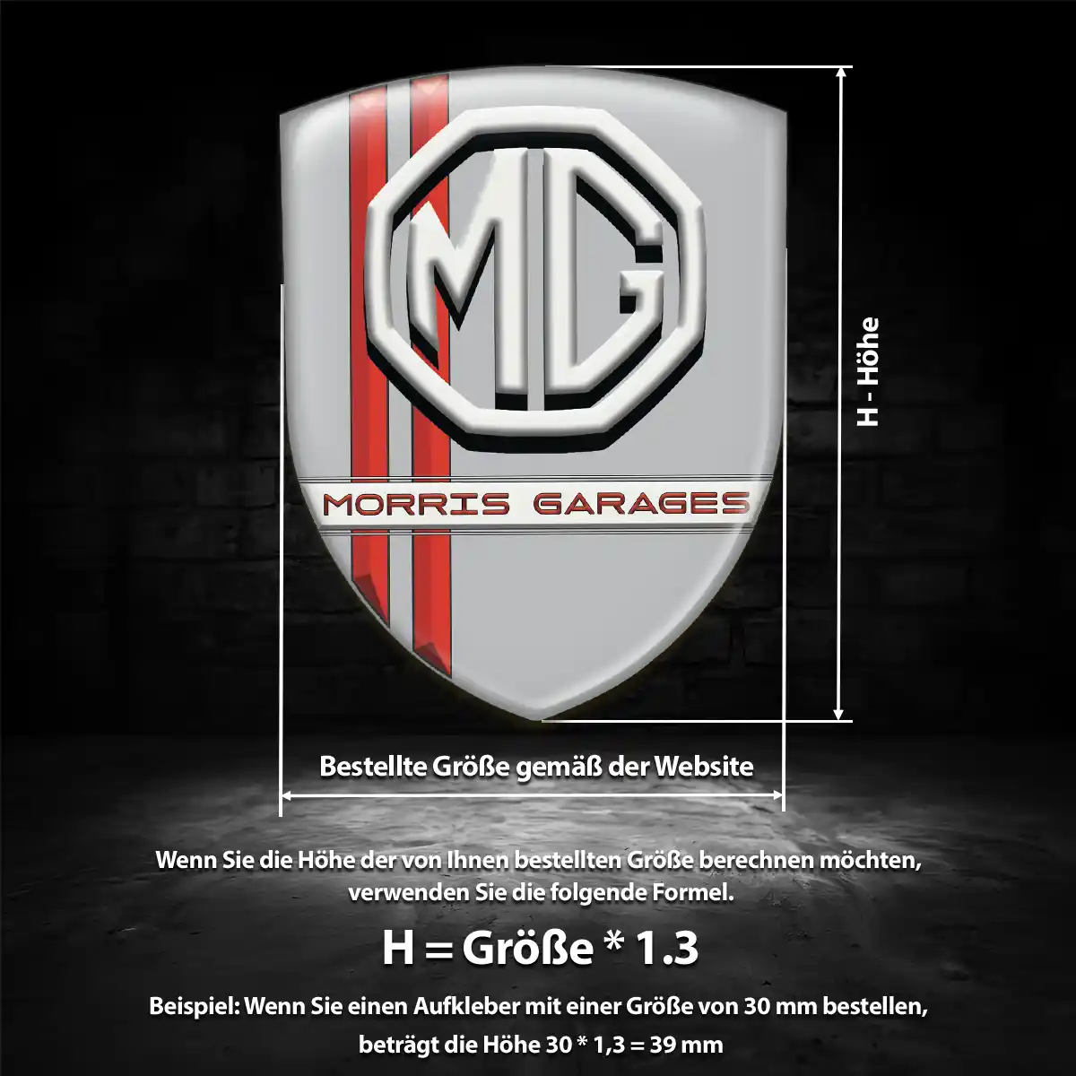 MG Emblem Aufkleber Wappen Auto Edles Design