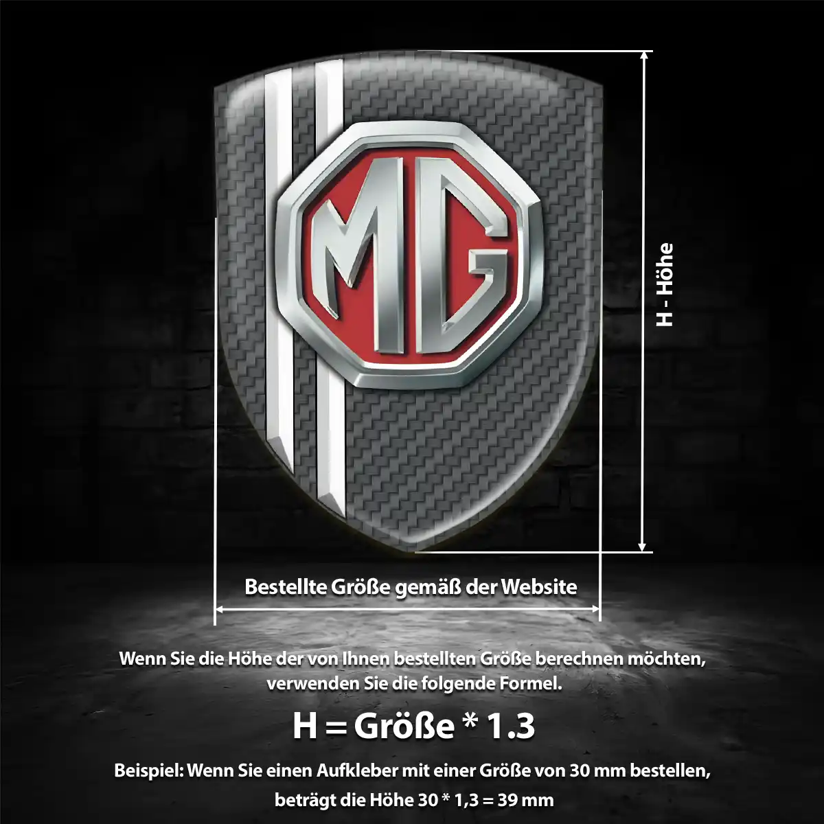 MG Emblem Aufkleber Wappen Auto Exterieurdesign