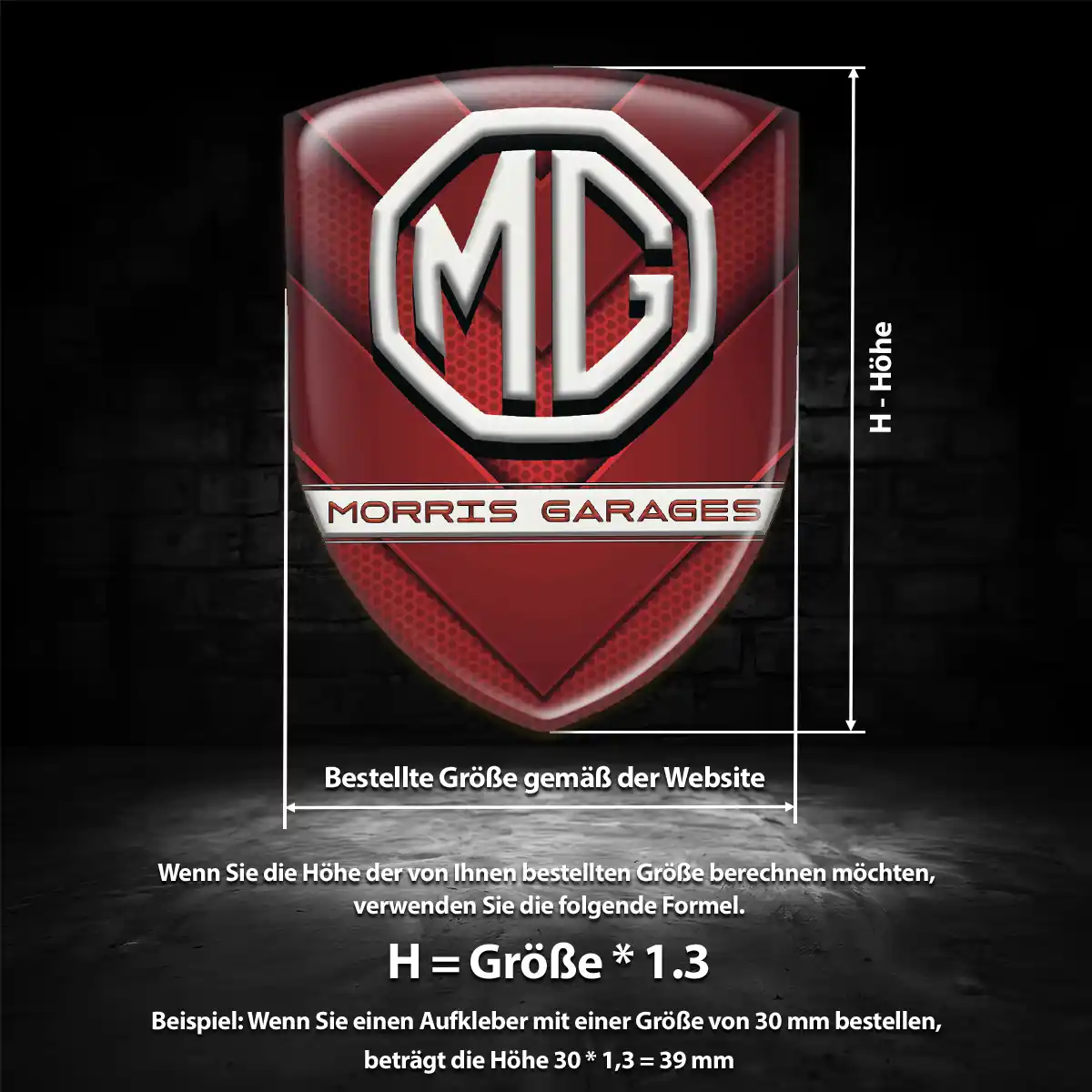 MG Emblem Aufkleber Wappen Auto Hochwertiges Harz