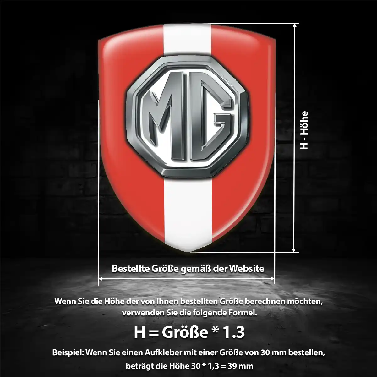 MG Emblem Aufkleber Wappen Auto Hohe Qualität