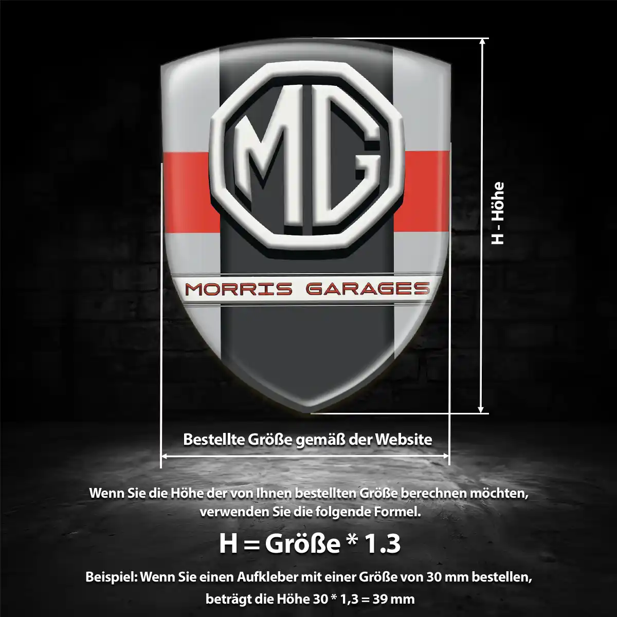 MG Emblem Aufkleber Wappen Auto Interieurdesign