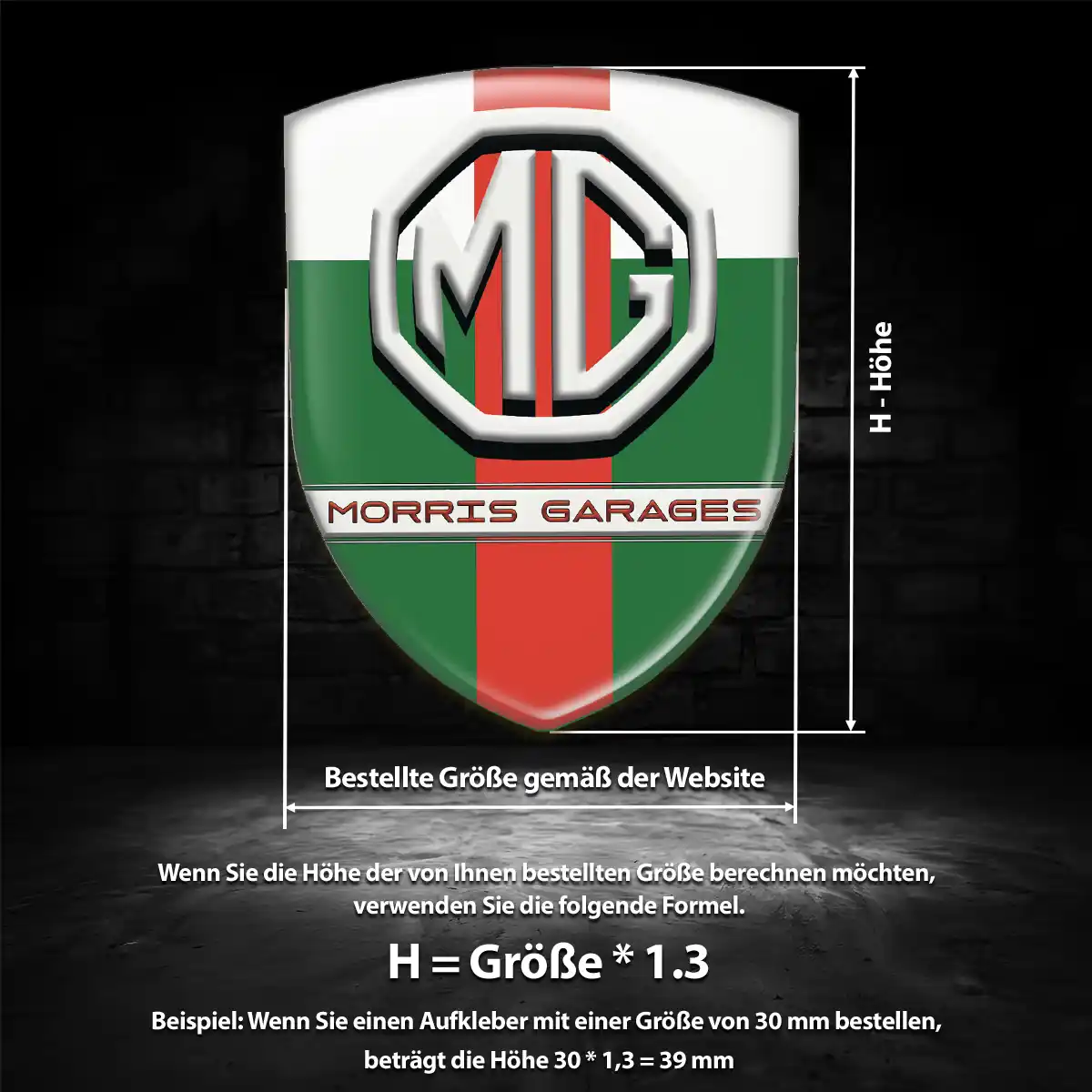 MG Emblem Aufkleber Wappen Auto Limitierte Auflage