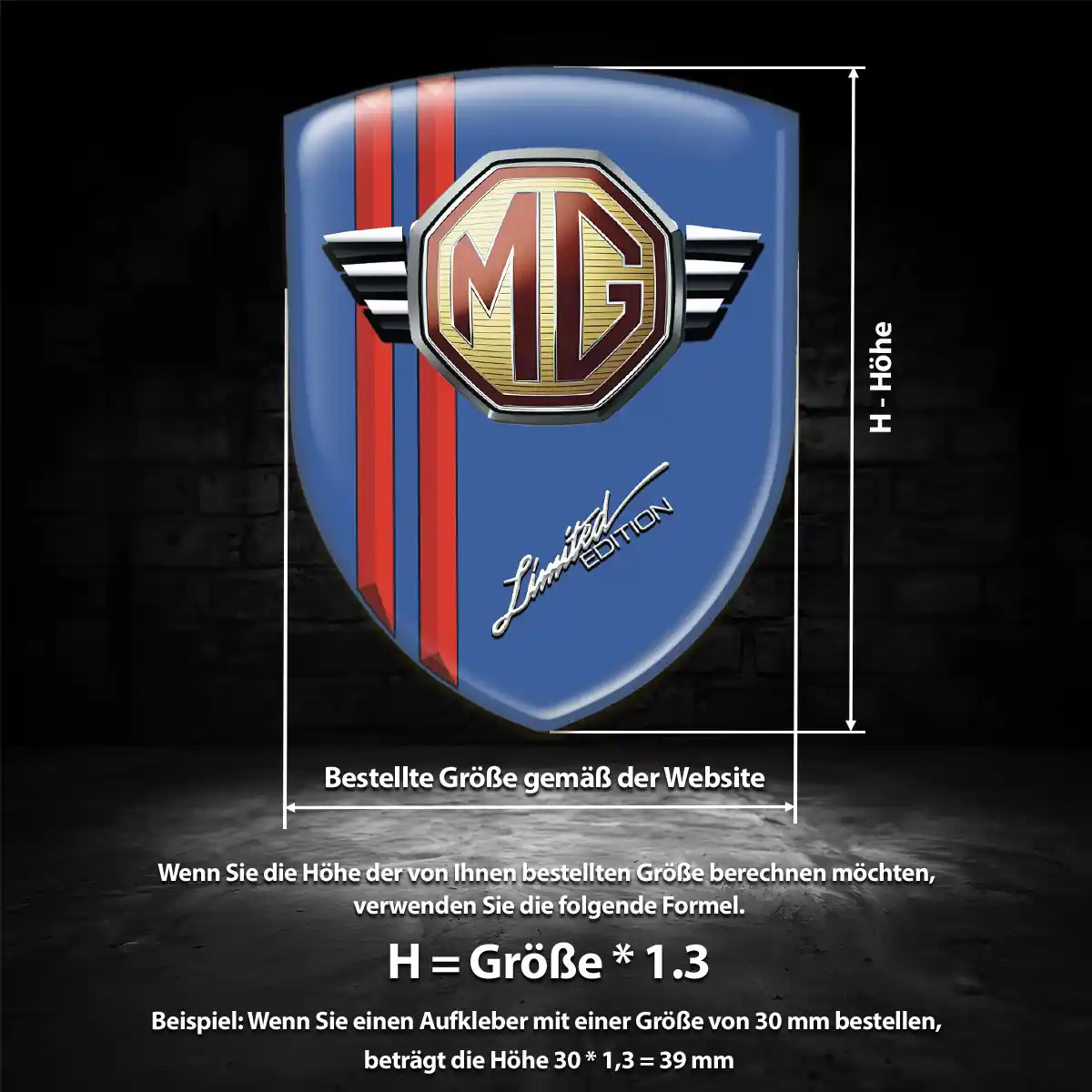 MG Emblem Aufkleber Wappen Auto Luxus-Edition