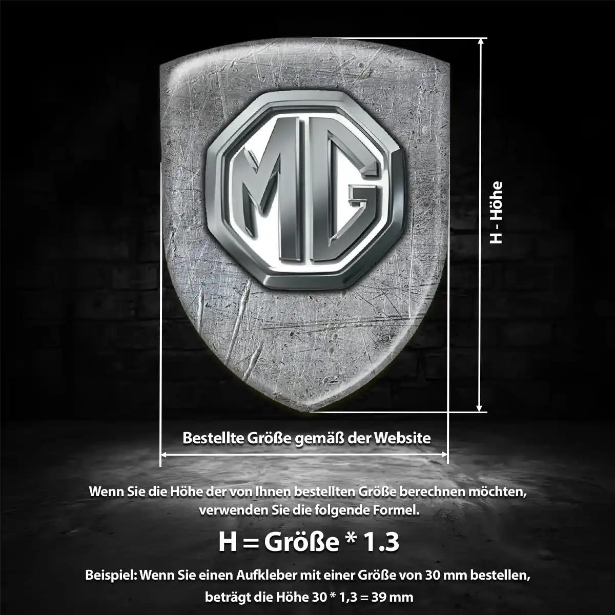 MG Emblem Aufkleber Wappen Auto Markenedition