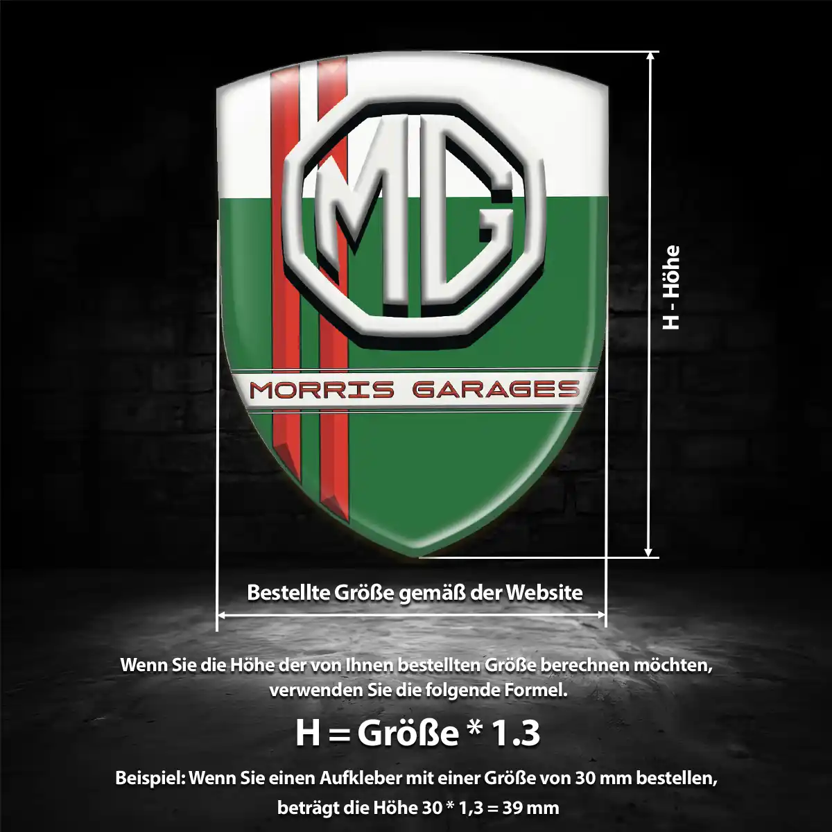 MG Emblem Aufkleber Wappen Auto Modernes Design