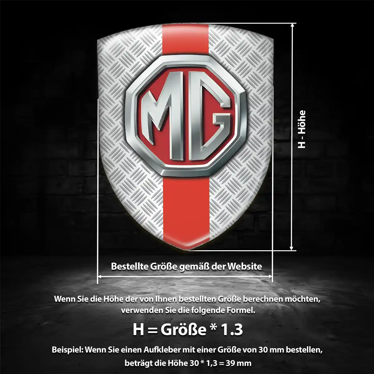 MG Emblem Aufkleber Wappen Auto Premium-Edition
