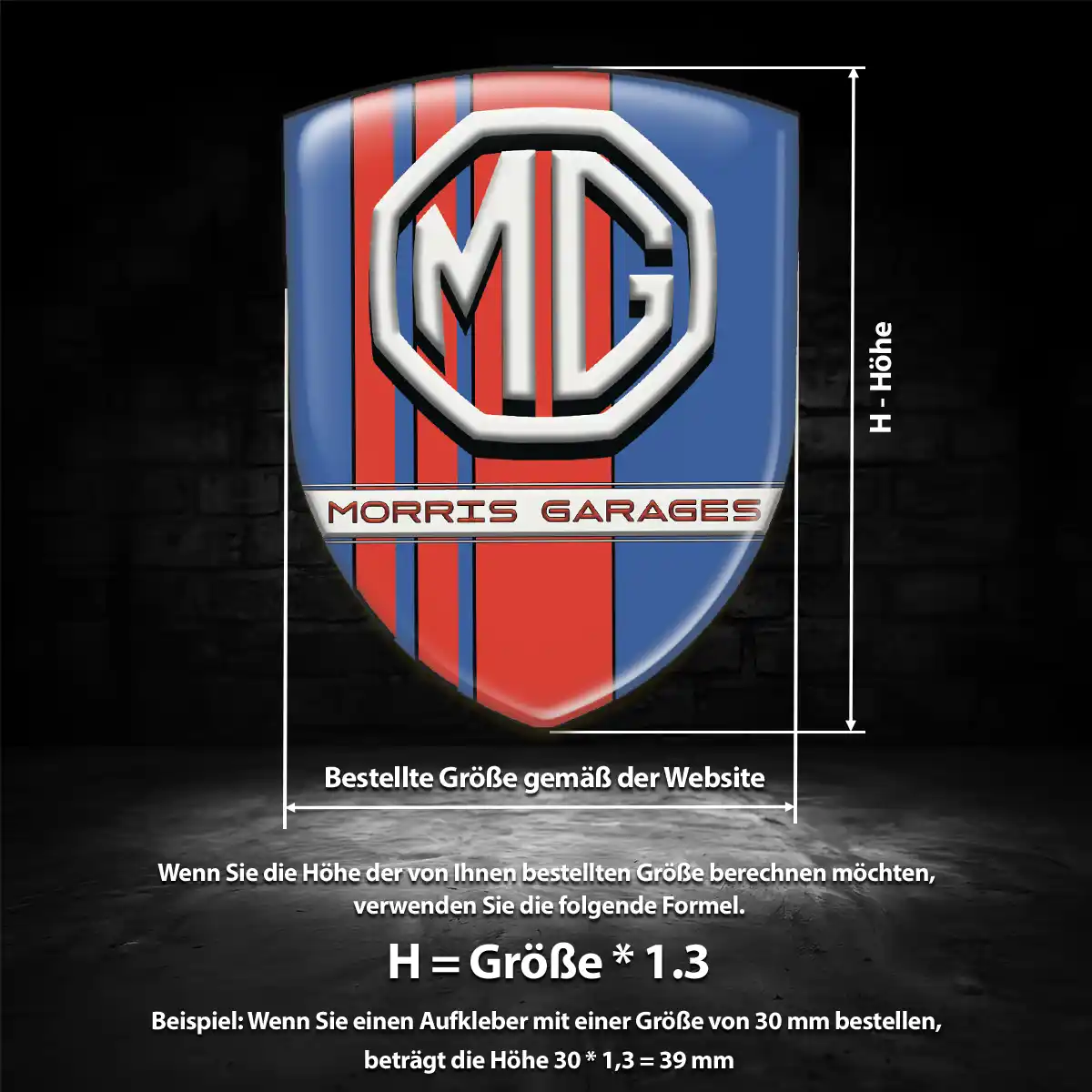 MG Emblem Aufkleber Wappen Auto Premiumqualität