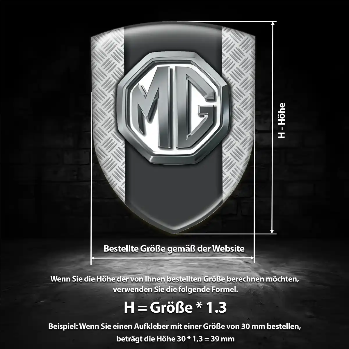 MG Emblem Aufkleber Wappen Edles Design