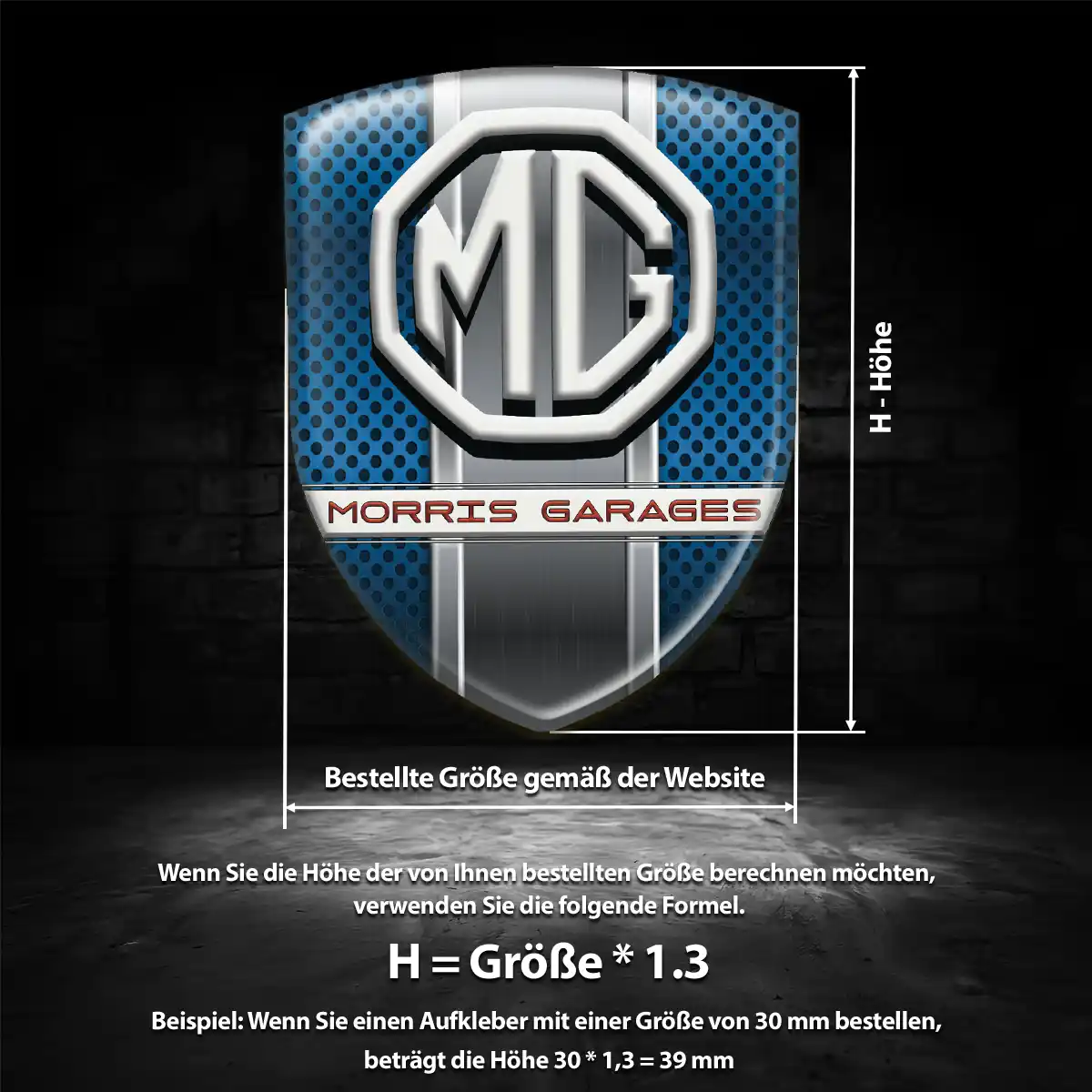 MG Emblem Aufkleber Wappen Elegantes Design
