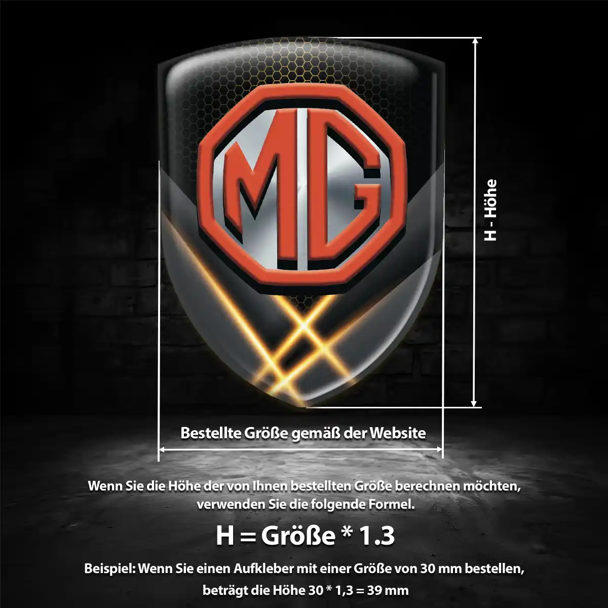 MG Emblem Aufkleber Wappen Exterieurdesign