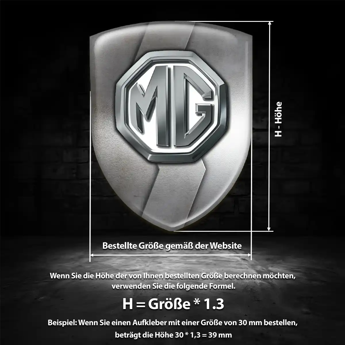 MG Emblem Aufkleber Wappen Luxus-Edition